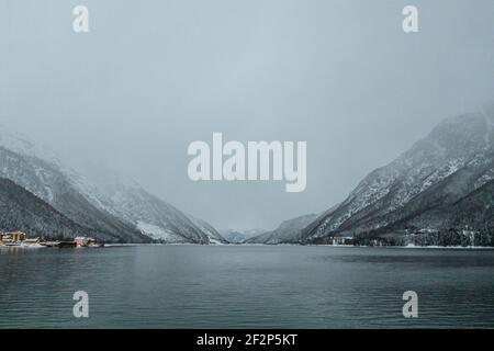 Autriche, Tyrol, Achensee en hiver Banque D'Images