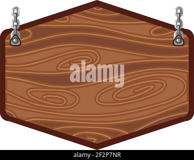 panneau suspendu en bois isolé Illustration de Vecteur