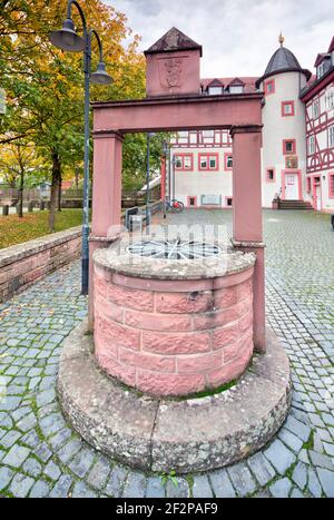 Schleifrashof, siège aristocratique, manoir, vue sur la maison, vieille ville de Salmünster, Bad Soden-Salmuenster, Kinzigtal, Hesse, Allemagne, Europe Banque D'Images