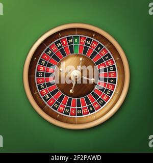 Vector réaliste roulette casino vue du dessus isolée sur vert table de poker Illustration de Vecteur