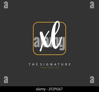 XL lettre initiale écriture manuscrite et logo de signature. Un concept d'écriture manuscrite logo initial avec élément de modèle. Illustration de Vecteur