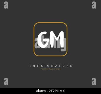 G M lettre GM initiale écriture manuscrite et logo de signature. Un concept d'écriture manuscrite logo initial avec élément de modèle. Illustration de Vecteur