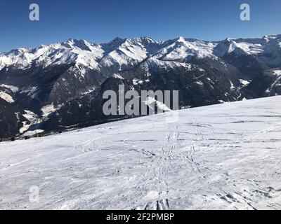 Domaine skiable de Bergeralm, paysage d'hiver, panorama d'hiver, nature, piste de ski, Wipptal, Col de Brenner, Innsbruck, Steinach am Brenner, Tyrol, Autriche Banque D'Images