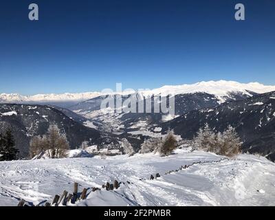 Domaine skiable de Bergeralm, pistes de ski, paysage d'hiver, nature, Alpes, Wipptal, Col de Brenner, Innsbruck, Steinach am Brenner, Tyrol, Autriche Banque D'Images