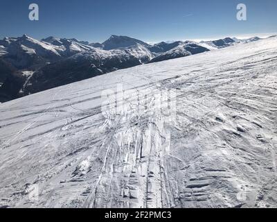 Domaine skiable de Bergeralm, paysage d'hiver, panorama d'hiver, nature, piste de ski, Wipptal, Col de Brenner, Innsbruck, Steinach am Brenner, Tyrol, Autriche Banque D'Images