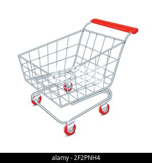 Supermarché vide panier 3d isolé sur fond blanc vector illustration Illustration de Vecteur