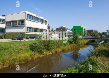 Maisons hybrides, IBA, salon international du bâtiment, Inselpark, Wilhelmsburg, Hambourg, Allemagne, Europe Banque D'Images