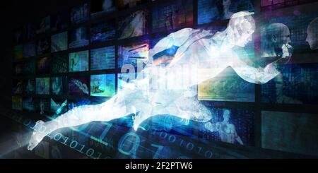 Création multimédia en ligne comme un art fond Banque D'Images