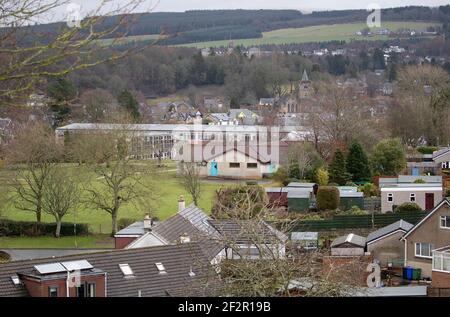 École primaire de Dunblane à Stirlingshire avant le 25e anniversaire du massacre de Dunblane samedi. Date de la photo : vendredi 12 mars 2021. Banque D'Images