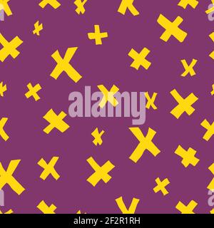 Motif X simple vectoriel sans couture sur fond contrasté. Pour papier, tissu, textile, papier peint, fonds d'écran. Banque D'Images