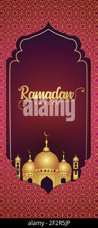 ramadan kareem une bannière web eid mubarak. illustration vectorielle Illustration de Vecteur