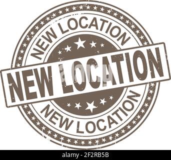 Nouveau signe d'emplacement ou tampon sur fond blanc, illustration vectorielle Illustration de Vecteur
