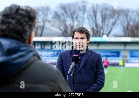 EINDHOVEN, PAYS-BAS - MARS 12 : entraîneur Jeroen Rijsdijk du FC Almere City pendant le match néerlandais de Keukenkampiodivision entre le FC Eindhoven et Alme Banque D'Images