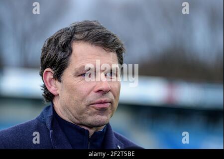 EINDHOVEN, PAYS-BAS - MARS 12 : entraîneur Jeroen Rijsdijk du FC Almere City pendant le match néerlandais de Keukenkampiodivision entre le FC Eindhoven et Alme Banque D'Images