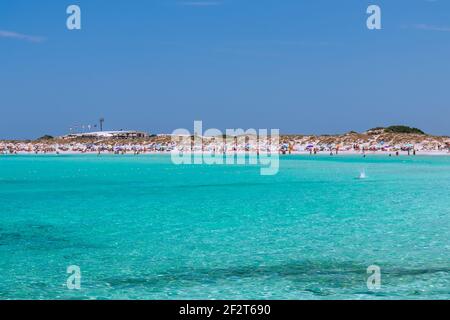 Vue sur la plage de l'île de Formentera (Espagne) Banque D'Images