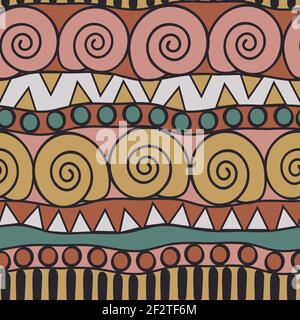 Motif ethnique vectoriel sans couture avec couleurs pastel. Papier peint tribal africain. Textile de mode Aztec arabe. Illustration de Vecteur