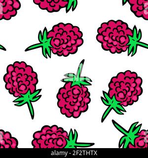 Motif framboise. Couleur rouge vif. Baies vectorielles. Répétition continue. Illustration de Vecteur