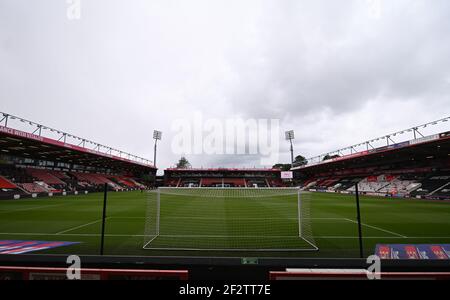 13 mars 2021 ; Stade Vitality, Bournemouth, Dorset, Angleterre ; Championnat d'Angleterre de football, Bournemouth Athletic versus Barnsley ; vue générale du stade Vitality avant le début Banque D'Images