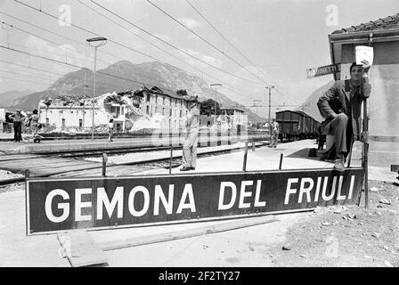 Friuli (Italie du Nord), deux mois après le tremblement de terre de mai 1976 Banque D'Images