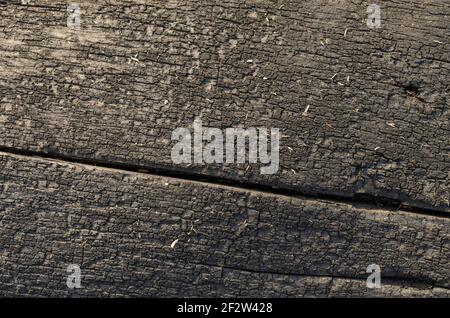 Texture d'arrière-plan en bois charré. Arrière-plan abstrait noir. Banque D'Images