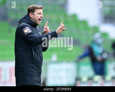 Ville de Brême, Allemagne. 13 mars 2021. Firo: 13.03.2021 Soccer, 1er Bundesliga, saison 2020/2021, SV Werder Bremen SVW - FCB FC Bayern Munich Muenchen coach Florian Kohfeldt (Brême) crédit: Tim Groothuis/Witters/via firosportphoto | usage dans le monde entier/dpa/Alay Live News Banque D'Images