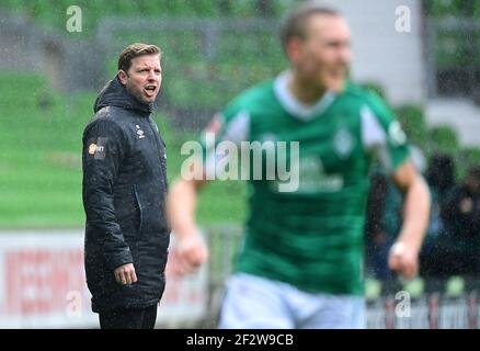 Ville de Brême, Allemagne. 13 mars 2021. Firo: 13.03.2021 Soccer, 1er Bundesliga, saison 2020/2021, SV Werder Bremen SVW - FCB FC Bayern Munich Muenchen coach Florian Kohfeldt (Brême) crédit: Tim Groothuis/Witters/via firosportphoto | usage dans le monde entier/dpa/Alay Live News Banque D'Images