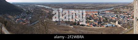 Vue de Hainburg an der Donau de Schlossberg, Basse-Autriche, Autriche, Europe Banque D'Images