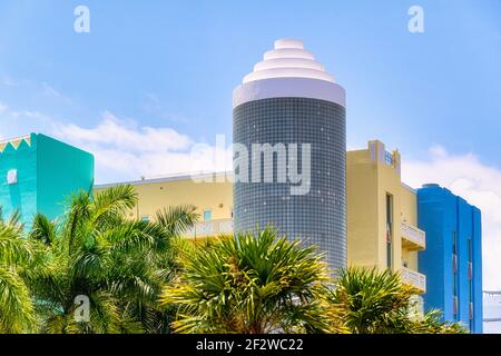 Architecture extérieure du bâtiment Lobster Bar, Miami, États-Unis Banque D'Images