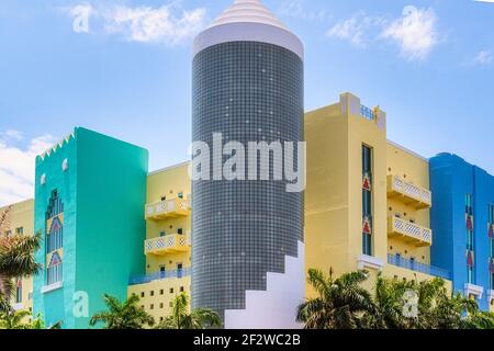 Architecture extérieure du bâtiment Lobster Bar, Miami, États-Unis Banque D'Images