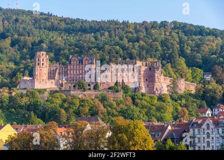 Vue sur le château de Heidelberg en Allemagne Banque D'Images