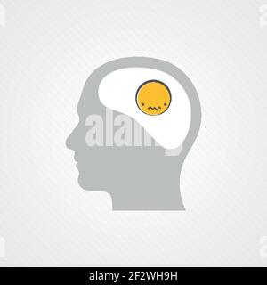 Icône tête et visage confus. Concept de différence, négatif, contradiction. Illustration vectorielle, conception plate Illustration de Vecteur