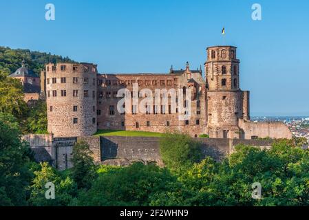 Vue sur le château de Heidelberg en Allemagne Banque D'Images