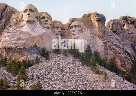 Sculptures des présidents au Mount Rushmore National Memorial, Dakota du Sud, États-Unis Banque D'Images