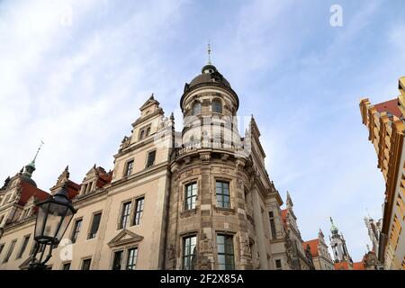 Stallhof à Dresde, Allemagne (Dresdner Residenzschloss,Dresdner Schloss).Château de Dresde ou Palais Royal est un de Les plus anciens bâtiments de Dresde.it ha Banque D'Images