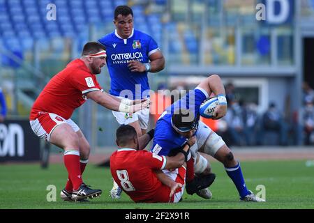 Rome, Latium. 13 mars 2021. Les joueurs en action lors du match de rugby des six Nations en Italie contre au pays de Galles dans le stade olympique de Rome, Italie, 13 mars 2021. Fotografo01 crédit: Agence de photo indépendante/Alamy Live News Banque D'Images