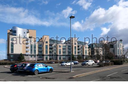 Etablissement résidentiel moderne au bord de l'eau de Leith, Édimbourg, Écosse Banque D'Images