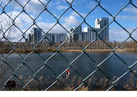 Etablissement résidentiel moderne au bord de l'eau de Leith, Édimbourg, Écosse Banque D'Images