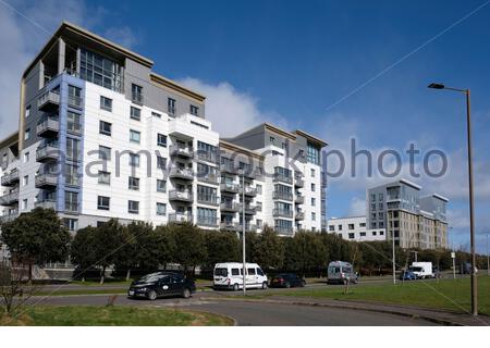 Etablissement résidentiel moderne au bord de l'eau de Leith, Édimbourg, Écosse Banque D'Images