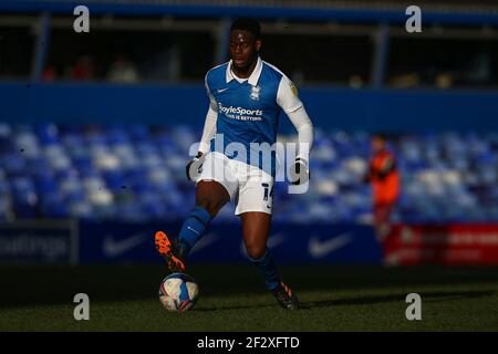 Birmingham, Royaume-Uni. 13 mars 2021. Jonathan Leko #14 de Birmingham City contrôle la balle dans le soleil de fin d'après-midi à Birmingham, Royaume-Uni le 3/13/2021. (Photo de Simon Bissett/News Images/Sipa USA) crédit: SIPA USA/Alay Live News Banque D'Images