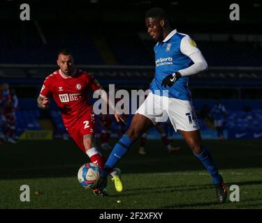 Birmingham, Royaume-Uni. 13 mars 2021. Jonathan Leko #14 de Birmingham City contrôle le ballon à Birmingham, Royaume-Uni le 3/13/2021. (Photo de Simon Bissett/News Images/Sipa USA) crédit: SIPA USA/Alay Live News Banque D'Images