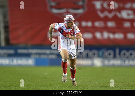 St Helens, Royaume-Uni. 13 mars 2021. Theo Fages (7) de St Helens pendant le match à St Helens, Royaume-Uni, le 3/13/2021. (Photo de Richard long/News Images/Sipa USA) crédit: SIPA USA/Alay Live News Banque D'Images