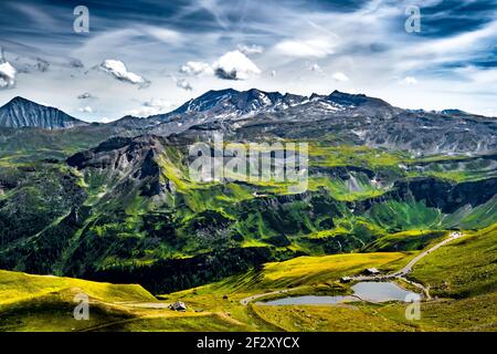 Paysage alpin élevé avec montagnes dans le parc national Hohe Tauern En Autriche Banque D'Images