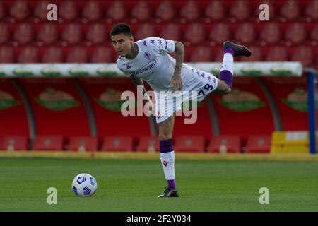 Benevento, Italie, 13 mars 2021. Erick Pulgar joueur de Benevento, pendant le match de la Serie italienne UN championnat entre Benevento vs Fiorentina final resul 1-4, joué au stade Ciro Vigorito à Benevento. Crédit: Vincenzo Izzo/Alamy Live News. Banque D'Images