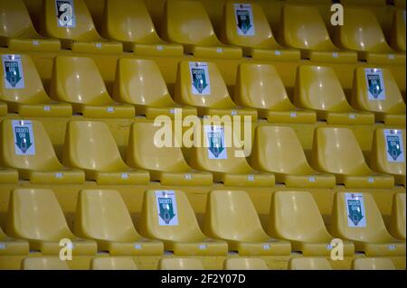 Benevento, Italie, 13 mars 2021. Stade vide, pendant le match de la Serie italienne UN championnat entre Benevento vs Fiorentina final resul 1-4, joué au stade Ciro Vigorito à Benevento. Crédit: Vincenzo Izzo/Alamy Live News. Banque D'Images