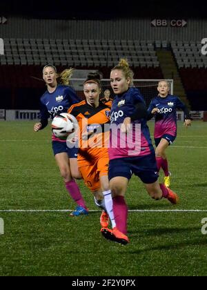 North Lanarkshire, Écosse, Royaume-Uni. 12 novembre 2014 : un match de ligues de champions féminins contre Glasgow City et le FC Zurich. Banque D'Images