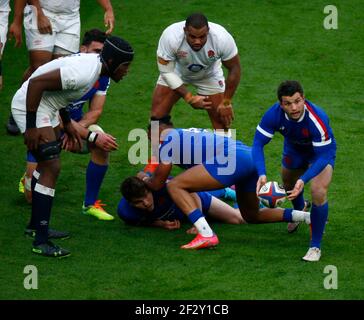 Londres, Royaume-Uni. 13 mars 2021. TWICKENHAM, ANGLETERRE - MARS 13: Damian Penaud de France pendant Guinness 6 nations entre l'Angleterre et la France au stade de Twickenham, Londres, Royaume-Uni le 13 Mars 2021 crédit: Action Foto Sport/Alay Live News Banque D'Images