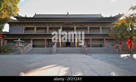 W.Facade inclinable Buddha Hall-Dafo si Grand Temple de Bouddha. Province de Zhangye-Gansu-Chine-1248 Banque D'Images