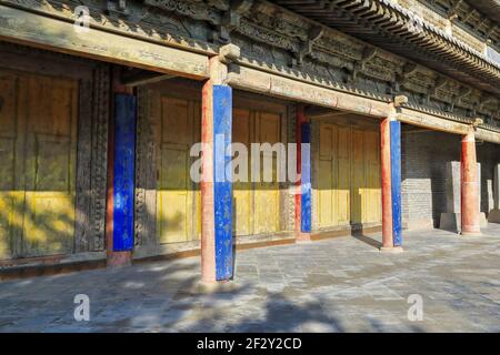 Façade arrière est inclinable Buddha Hall-Dafo si Grand Temple de Bouddha. Zhangye-Gansu-Chine-1256 Banque D'Images