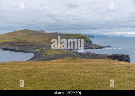 Péninsule Storhofdi de l'île Heimaey en Islande Banque D'Images