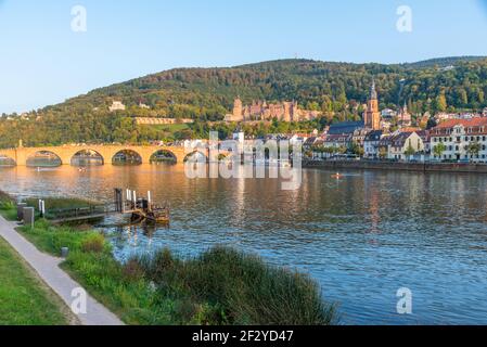 Panorama de Heidelberg derrière le Neckar, Allemagne Banque D'Images